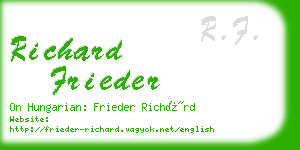 richard frieder business card